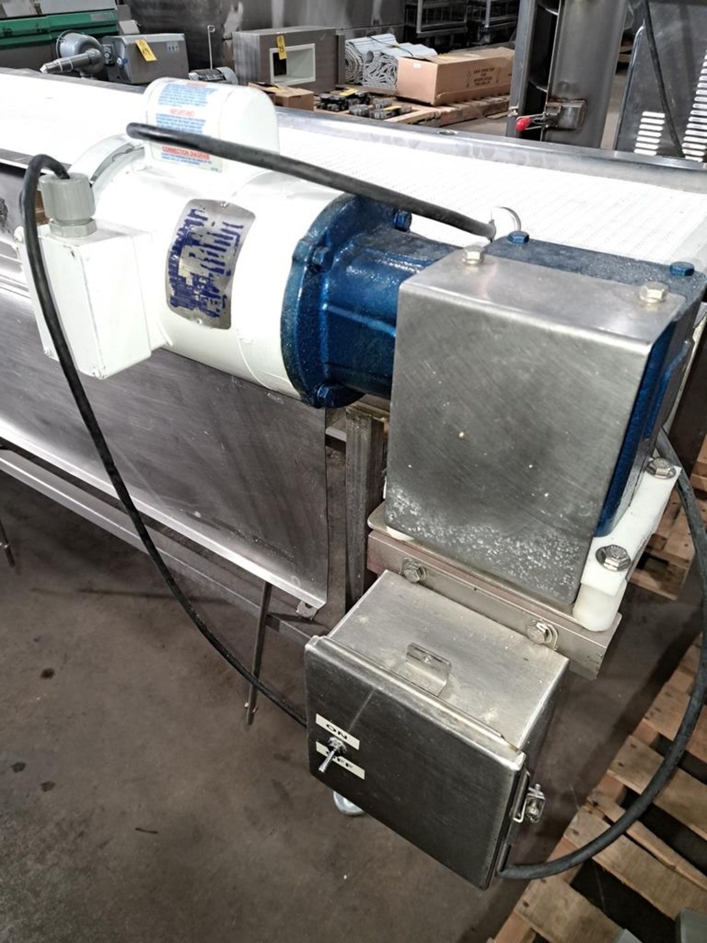 Stainless Steel Conveyor, 15" wide X 8' long X 40" tall, plastic belt, 1/2 h.p., 115/230 volts, 1 - Image 4 of 4