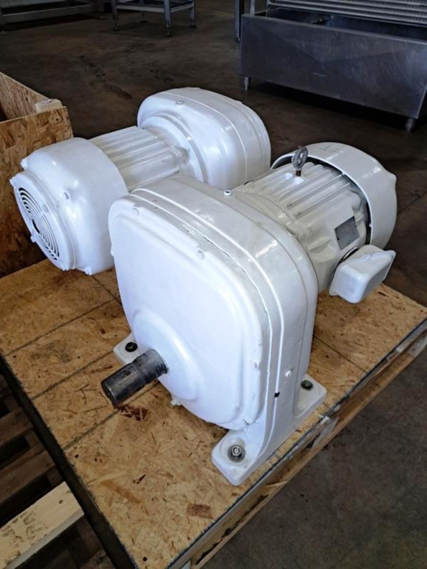 Lot of (2) Rebuilt 100 H.P. Motors and Gearboxes, 230/460 volts, 3 phase, approximately 2-9/16"
