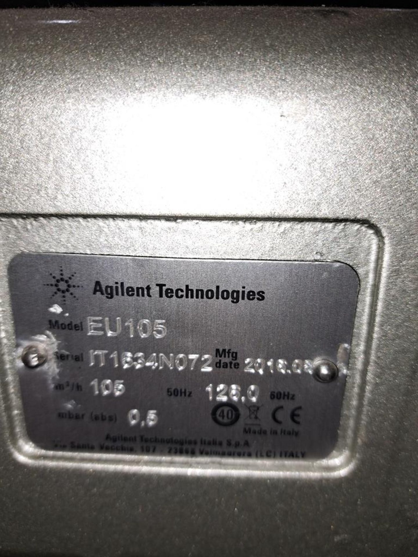 Agilent Technologies Mdl. EV105 Vacuum Pump, 5.5 h.p., 230/460 volts, 3 phase, Ser. #IT1634N072 ( - Image 4 of 4