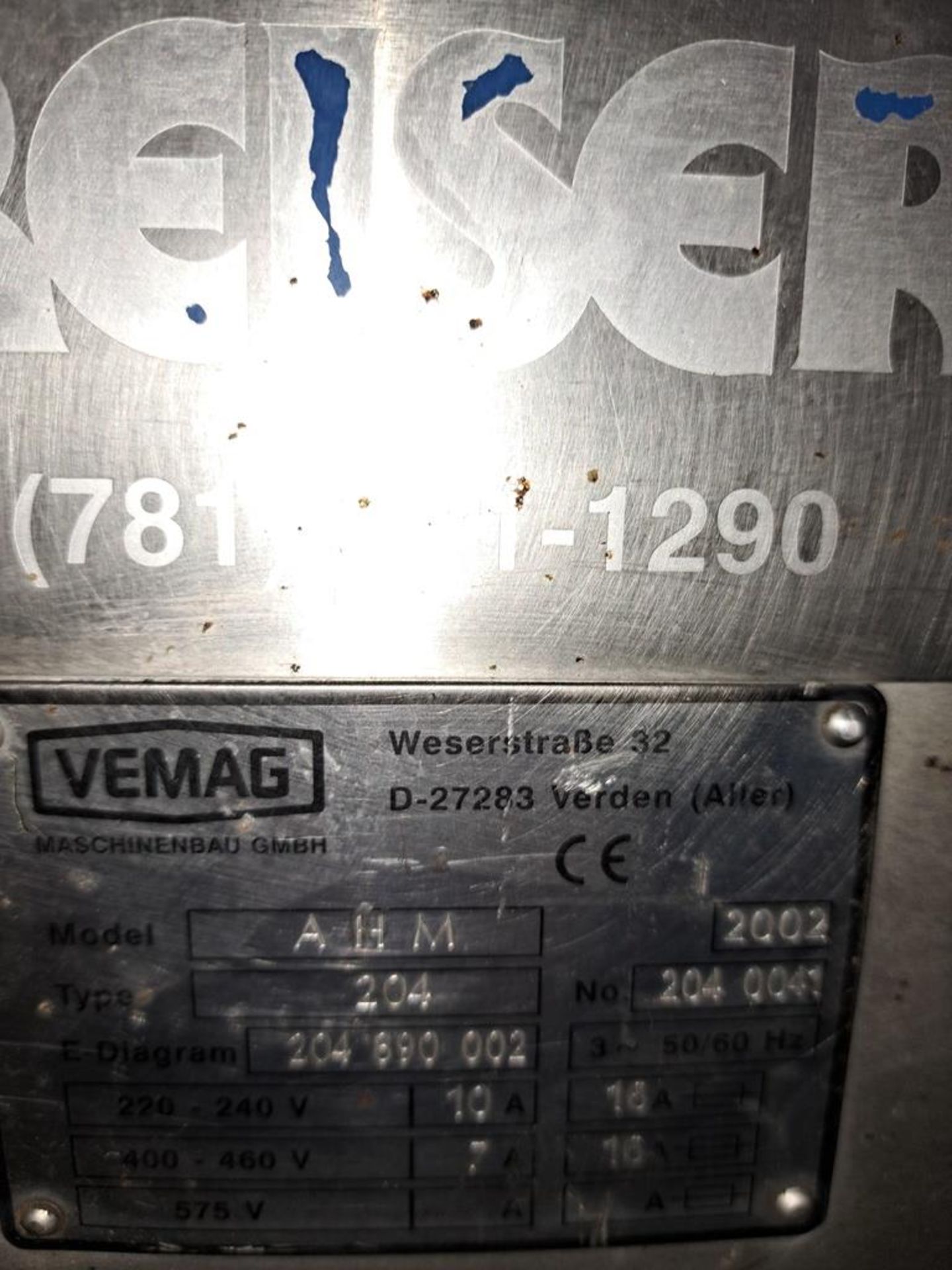 Vemag Mdl. AHM204 Sausage Link Hanger, 220-460 volts, 3 phase, Ser. #2040041 (Located in Plano, IL) - Image 5 of 5