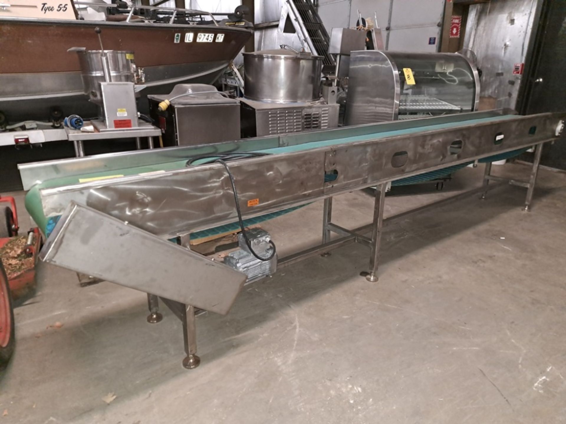 Conveyor, 13 3/4" wide X 14' long plastic belt X 34" tall, 480 volts (Located in Sandwich, IL) - Image 2 of 4