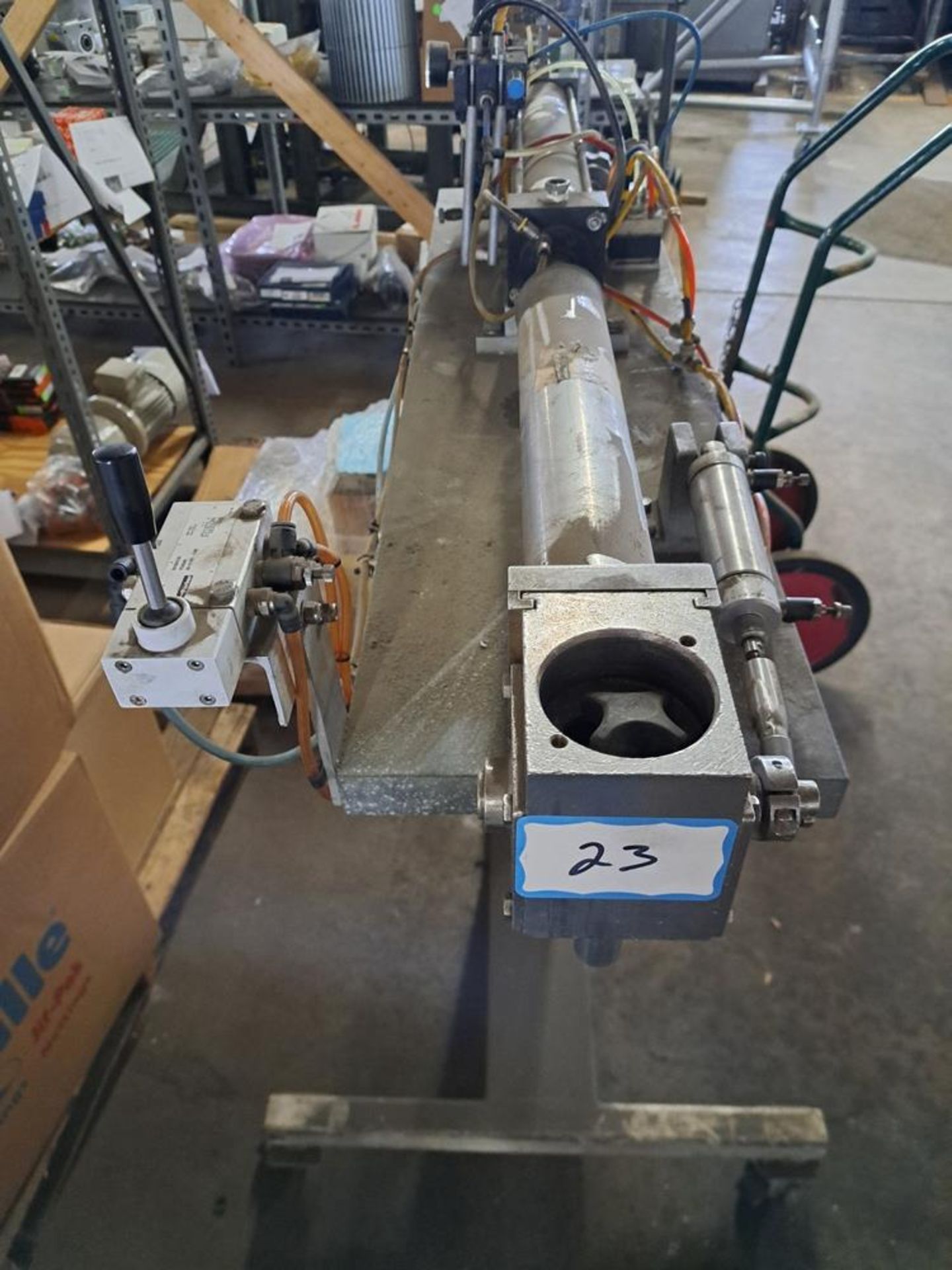 Stainless Steel Piston Filler on cart, adjustable height (Located in Plano, IL) - Image 4 of 5