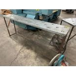 84" X 15" METAL FABRICATION TABLE W/ ROLLER TOP