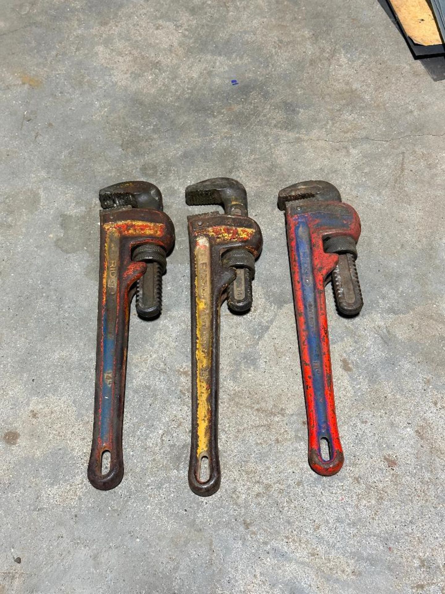 (3) - 14" HEAVY DUTY PIPE WRENCHES - Image 2 of 2