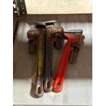 (3) - 14" HEAVY DUTY PIPE WRENCHES