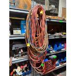 ASSORTED GROUP OF ELECTRICAL CABLES AND EXTENSION CORDS