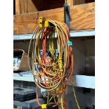 ASSORTED GROUP OF ELECTRICAL CABLES AND EXTENSION CORDS