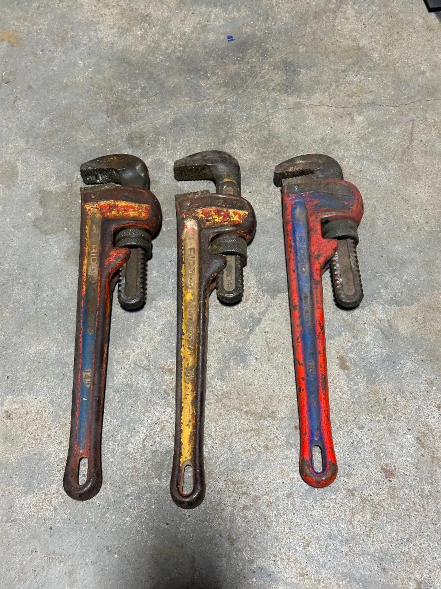 (3) - 14" HEAVY DUTY PIPE WRENCHES