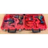 (2) CORDLESS DRILLS WITH CHARGERS AND CASES