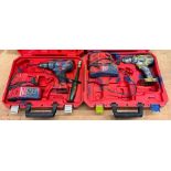 (2) CORDLESS DRILLS WITH CHARGERS AND CASES