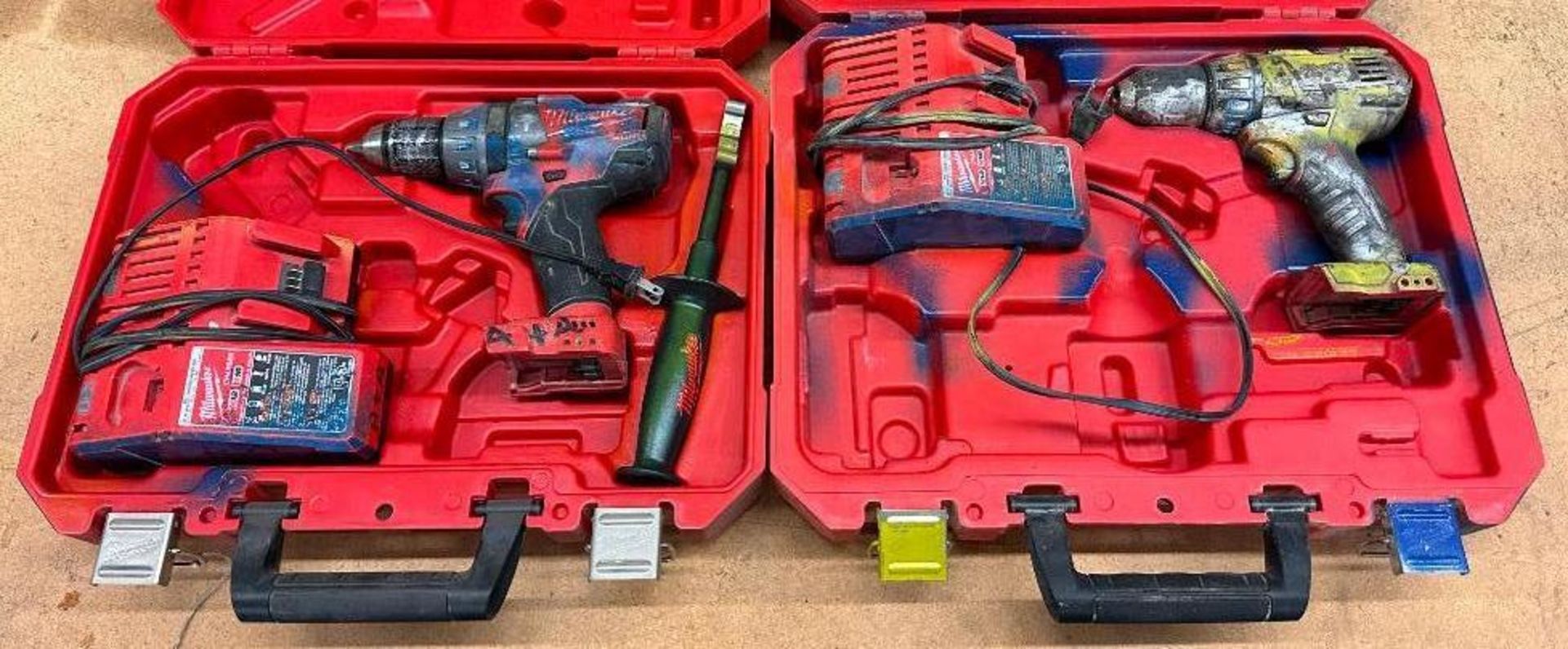 (2) CORDLESS DRILLS WITH CHARGERS AND CASES