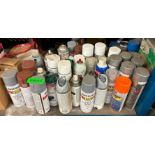 ASSORTED SPRAY PAINT AND CHEMICALS AS SHOWN