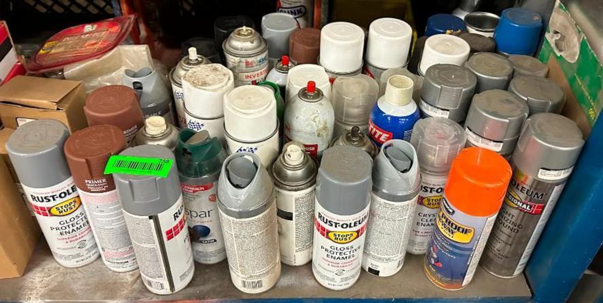 ASSORTED SPRAY PAINT AND CHEMICALS AS SHOWN