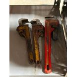(3) - 14" HEAVY DUTY PIPE WRENCHES