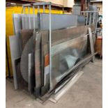 MATERIAL RACK WITH ASSORTED METAL SHEETING