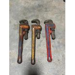 (3) - 14" HEAVY DUTY PIPE WRENCHES