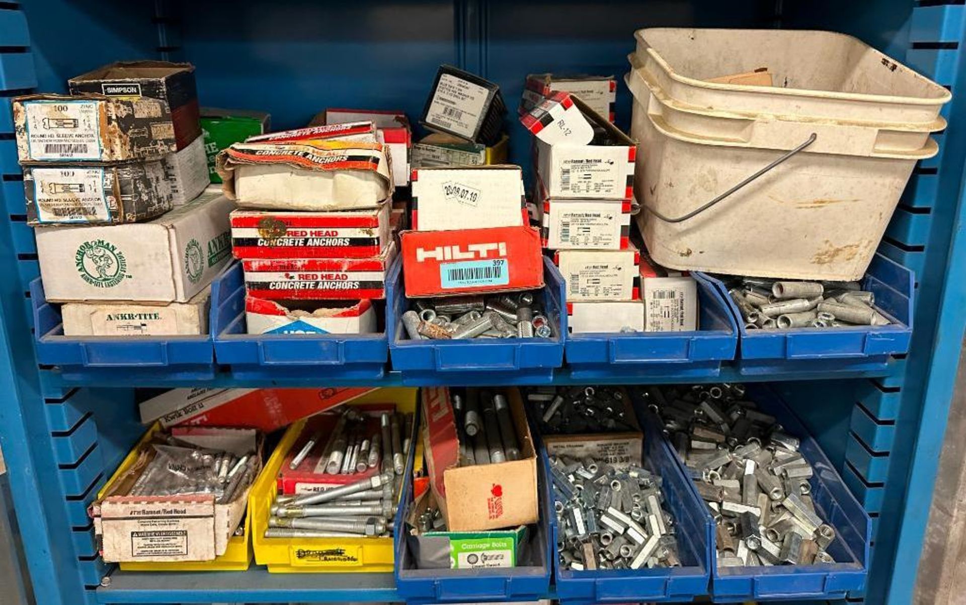 CONTENTS OF (2) SHELVES OF HARDWARE