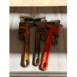 (3) - 14" HEAVY DUTY PIPE WRENCHES