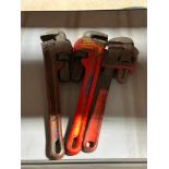 (3) - 14" HEAVY DUTY PIPE WRENCHES