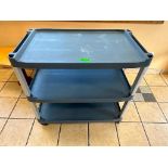 DESCRIPTION THREE TIER GREY PLASTIC UTILITY CART LOCATION 180 East Whitestone Blvd #164, Cedar Park,