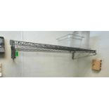 DESCRIPTION (3) 48" X 18" SECTION OF WIRE WALL MOUNTED SHELVES W/ BRACKETS THIS LOT IS: ONE MONEY LO