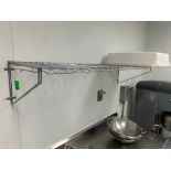 DESCRIPTION (3) 48" X 18" SECTION OF WIRE WALL MOUNTED SHELVES W/ BRACKETS THIS LOT IS: ONE MONEY LO