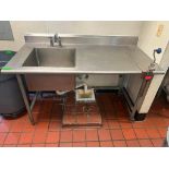 DESCRIPTION 60" STAINLESS TABLE W/ LEFT SIDE PREP SINK AND MOUNTED CAN OPENER. ADDITIONAL INFORMATIO