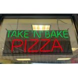 DESCRIPTION " TAKE N BAKE PIZZA" NEON SIGN W/ POWER CORD. ADDITIONAL INFORMATION IN WORKING ORDER LO