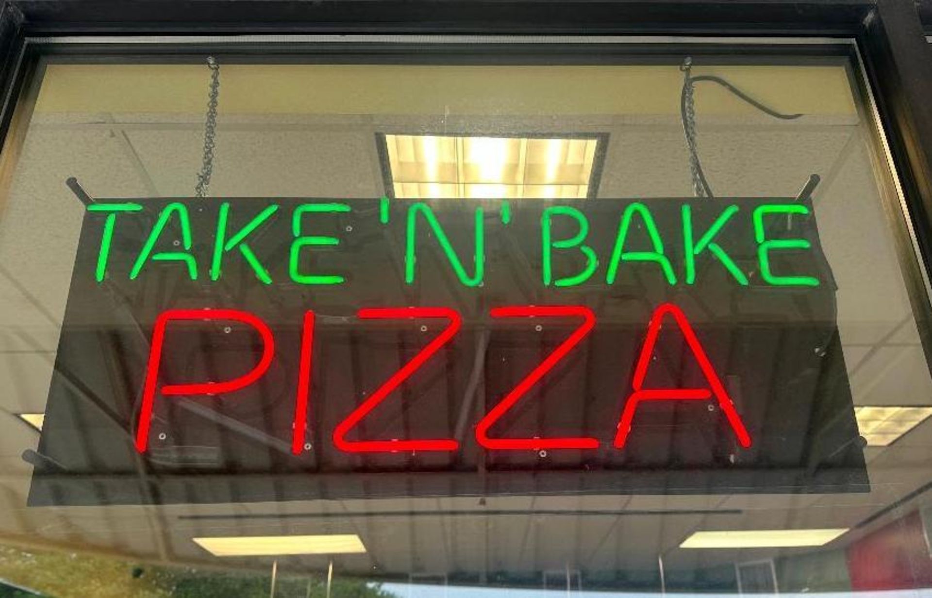 DESCRIPTION " TAKE N BAKE PIZZA" NEON SIGN W/ POWER CORD. ADDITIONAL INFORMATION IN WORKING ORDER LO