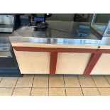 DESCRIPTION 14' OF STAINLESS SALES COUNTER, IN THREE SECTIONS. ADDITIONAL INFORMATION 6' CORNER SECT