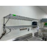 DESCRIPTION (3) 48" X 18" TWO TIER WALL MOUNTED WIRE SHELVING SECTIONS THIS LOT IS: SOLD BY THE PIEC