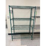 DESCRIPTION 48" X 24" FOUR TIER GREEN METRO SHELVING. SIZE 48" X 24" X 75" LOCATION 2110 W Slaughter