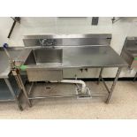 DESCRIPTION 60" STAINLESS TABLE W/ LEFT SIDE PREP SINK AND MOUNTED CAN OPENER. ADDITIONAL INFORMATIO