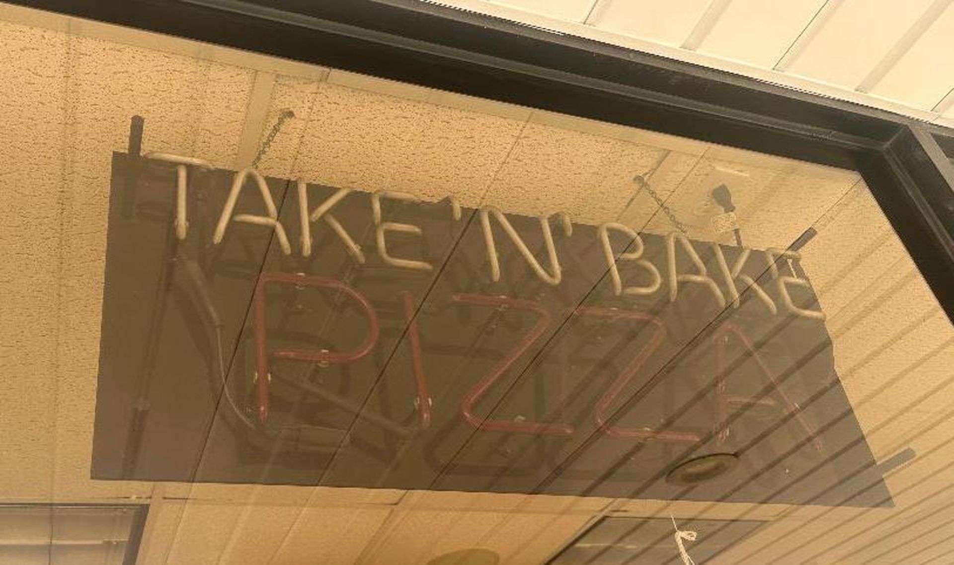 DESCRIPTION " TAKE N BAKE PIZZA" NEON SIGN W/ POWER CORD. ADDITIONAL INFORMATION IN WORKING ORDER. L - Image 2 of 2