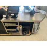 DESCRIPTION 15' OF STAINLESS SALES COUNTER, IN THREE SECTIONS. ADDITIONAL INFORMATION 6' CORNER SECT