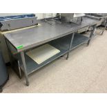 DESCRIPTION 8'" X 30" STAINLESS TABLE. ADDITIONAL INFORMATION CONTENTS ARE NOT INCLUDED SIZE 8' X 30
