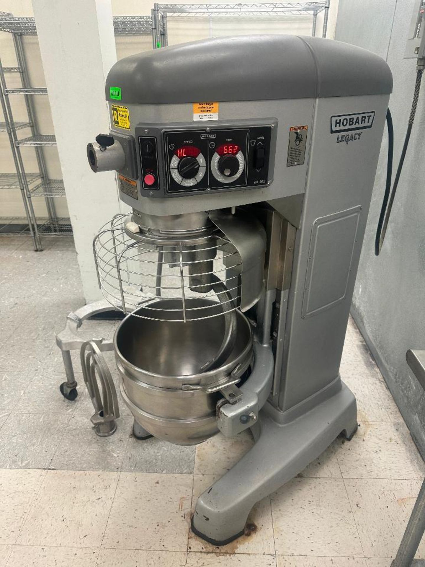 DESCRIPTION HOBART 60 QT LEGACY MIXER W/ BOWL, DOLLY, PADDLE, AND HOOK. RETAIL NEW FOR $26K BRAND / - Image 4 of 6