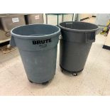 DESCRIPTION (2) 44 GALLON BRUTE TRASH CANS W/ DOLLYS BRAND / MODEL: RUBBERMAID THIS LOT IS: SOLD BY