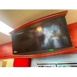 DESCRIPTION (2) CEILING MOUNTED MENU BOARDS. ADDITIONAL INFORMATION WILL NEED LADDER AND TOOLS TO RE