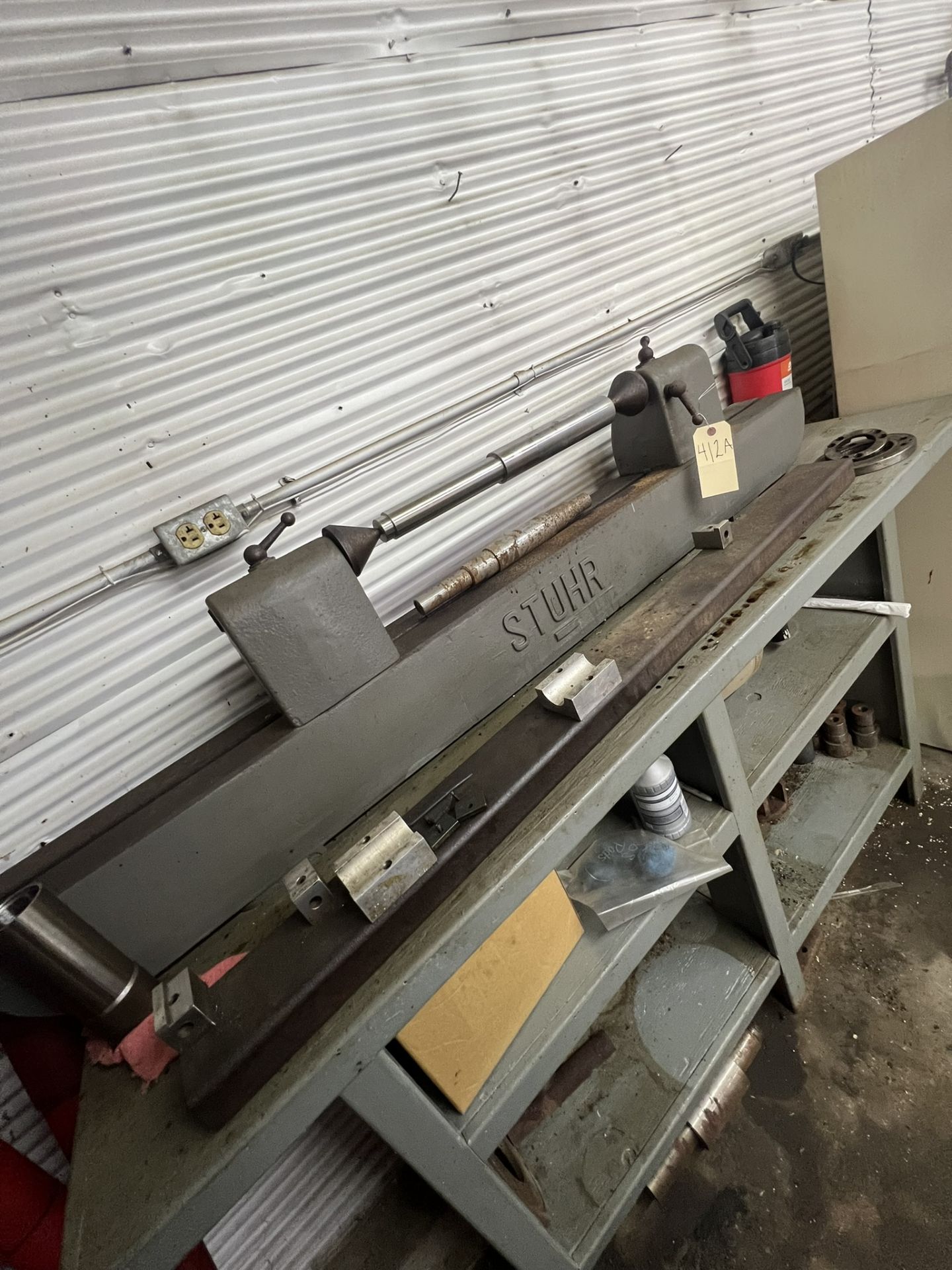 Stuhr Drill Press, Shelf with Tooling
