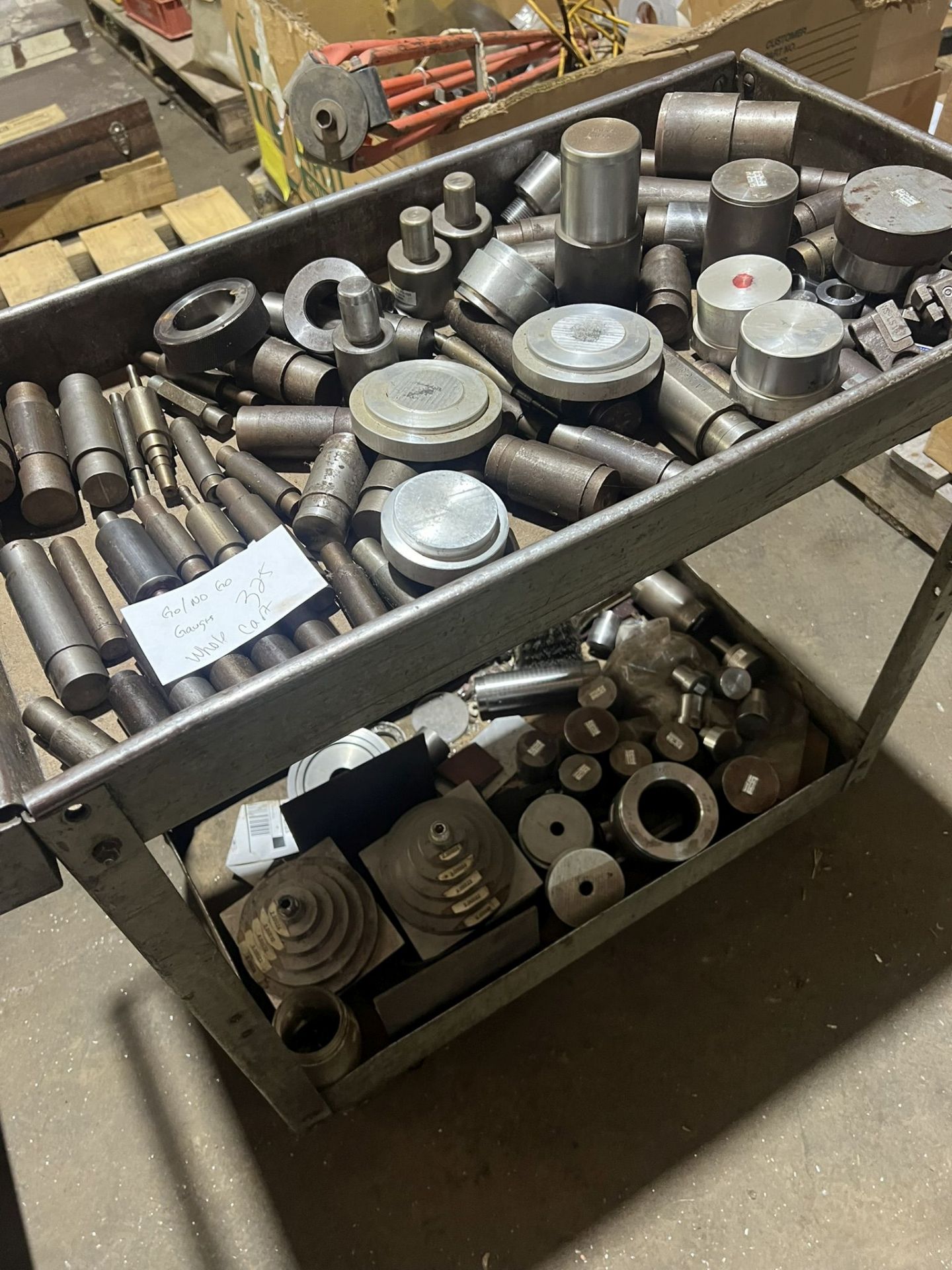 Rolling Cart with Go/No Go, Gauges, Misc. Tooling