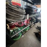 3 Shelves of Wire Spools, Power Cable EP39-02547b, 12AWG, CAT 5, and 10 gauge wire, some copper