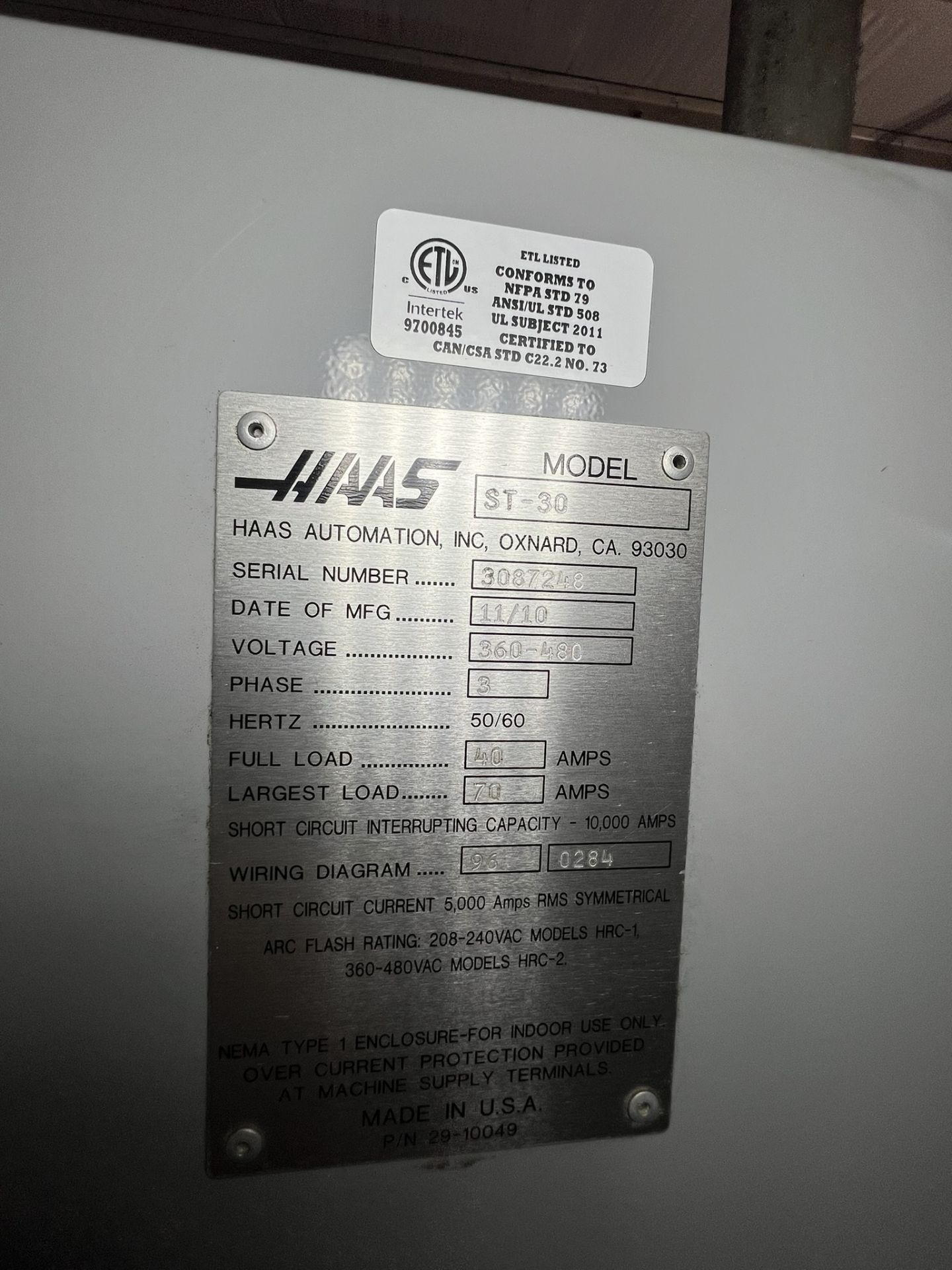 2010 HAAS Model ST30 CNC w/ Jorgensen Conveyor Serial #3087248 - Image 2 of 12