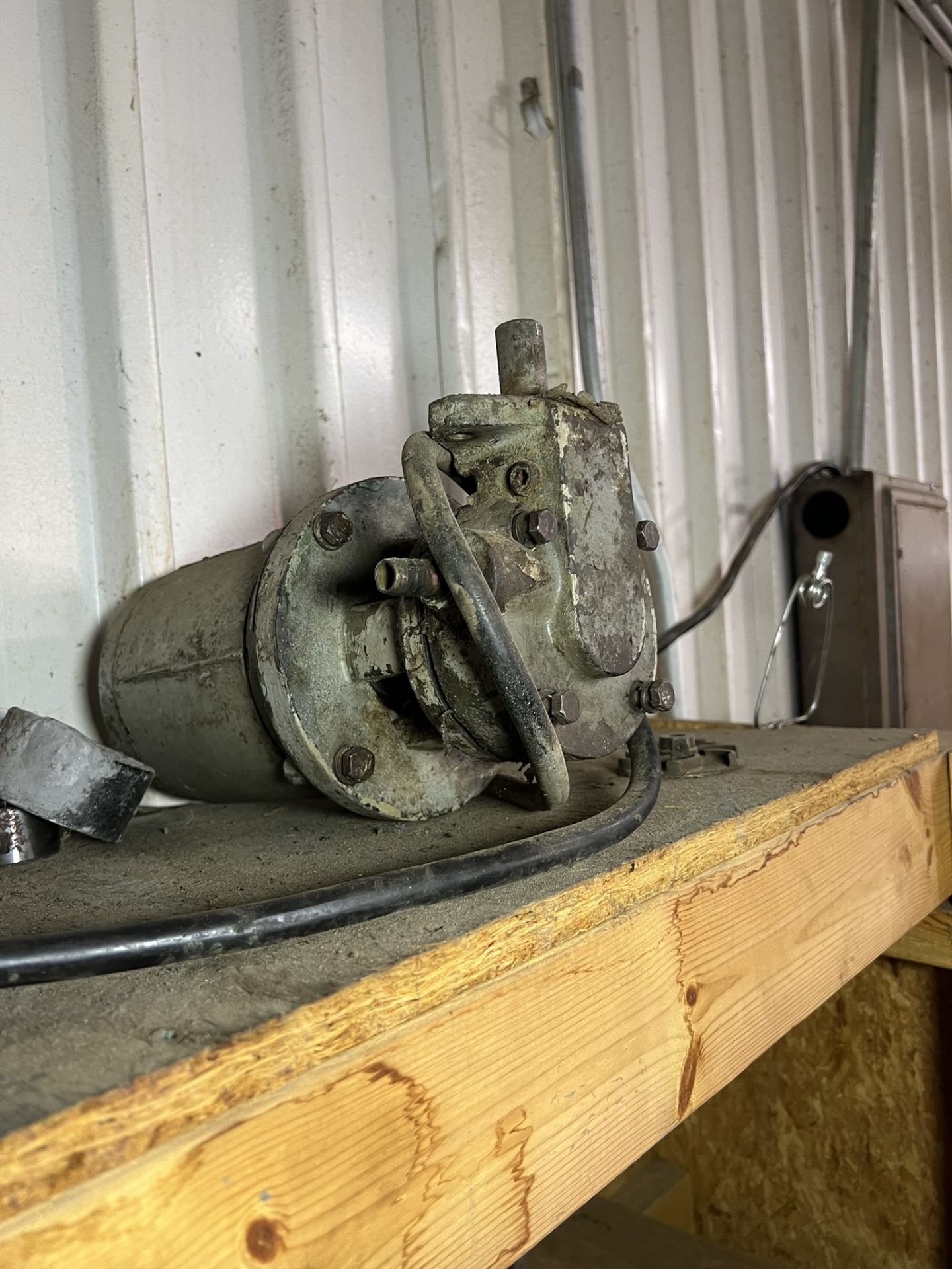 Wood Shelf with Drop Lights, Steel Alloy Wrenches, PVC, Misc - Image 2 of 4