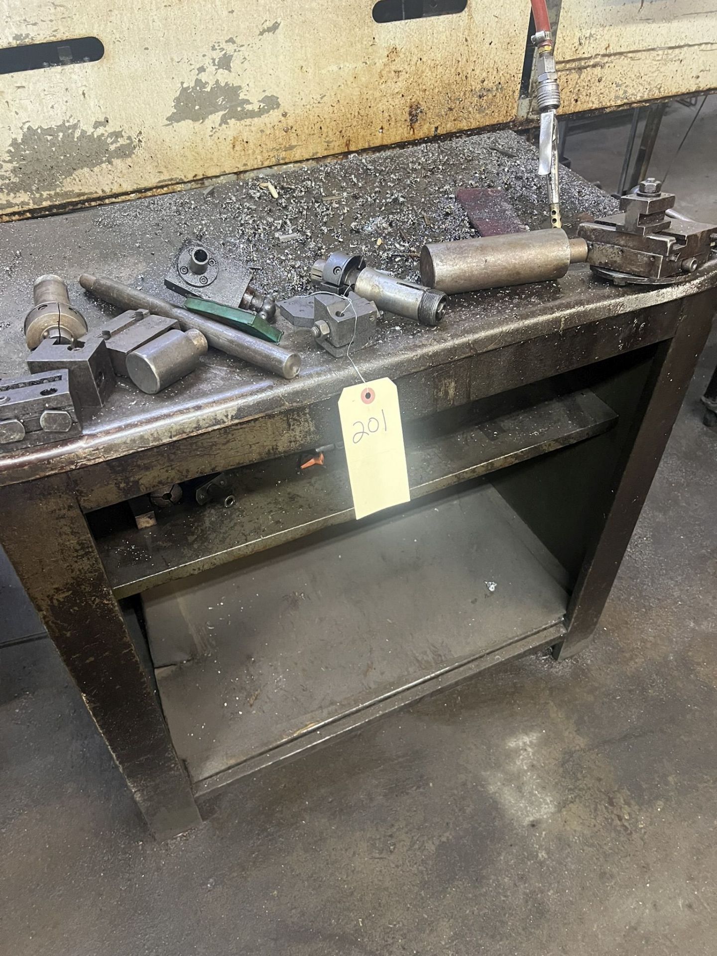 Metal Tool Stand and Contents, Vice, Tooling