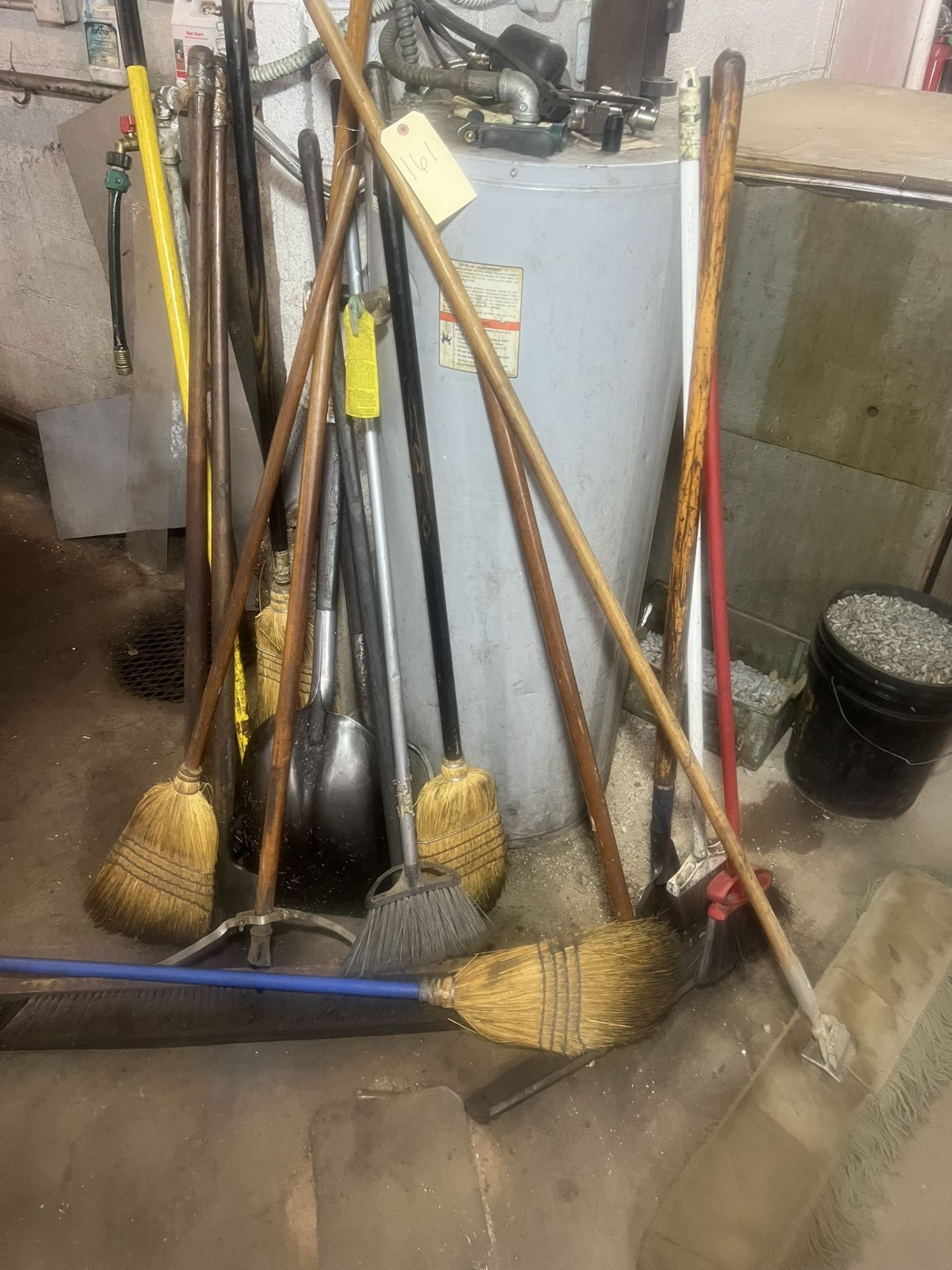 Shovels, Brooms, Squeegies (hot water tank not included)