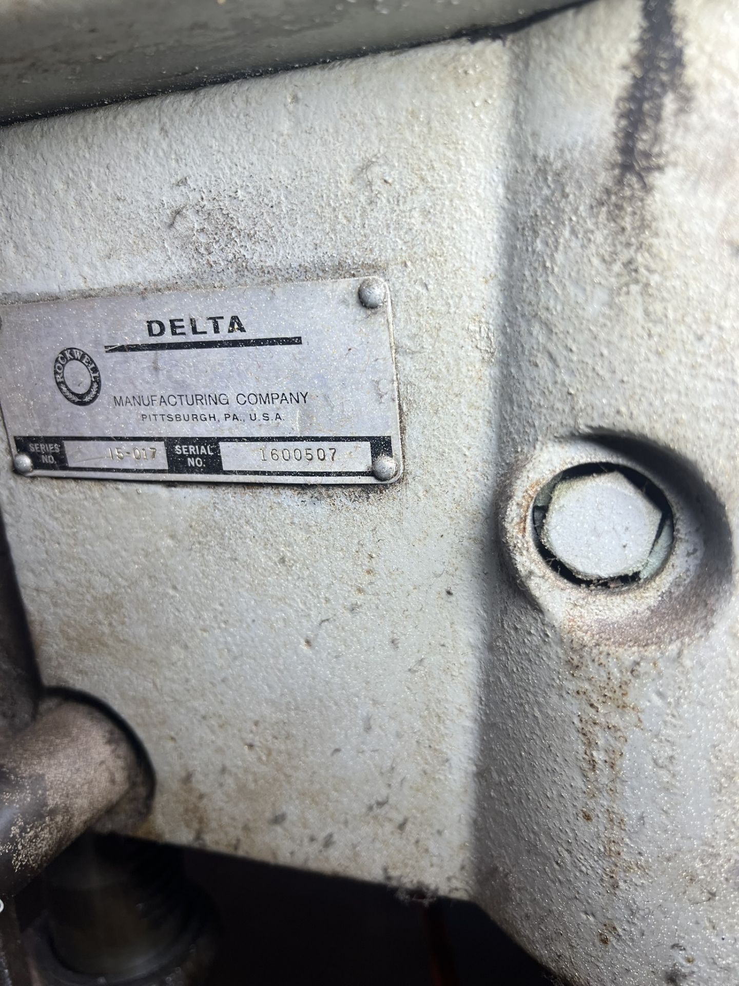 Delta Floor Drill Press Series#15-017, Serial#1600507 - Image 2 of 3