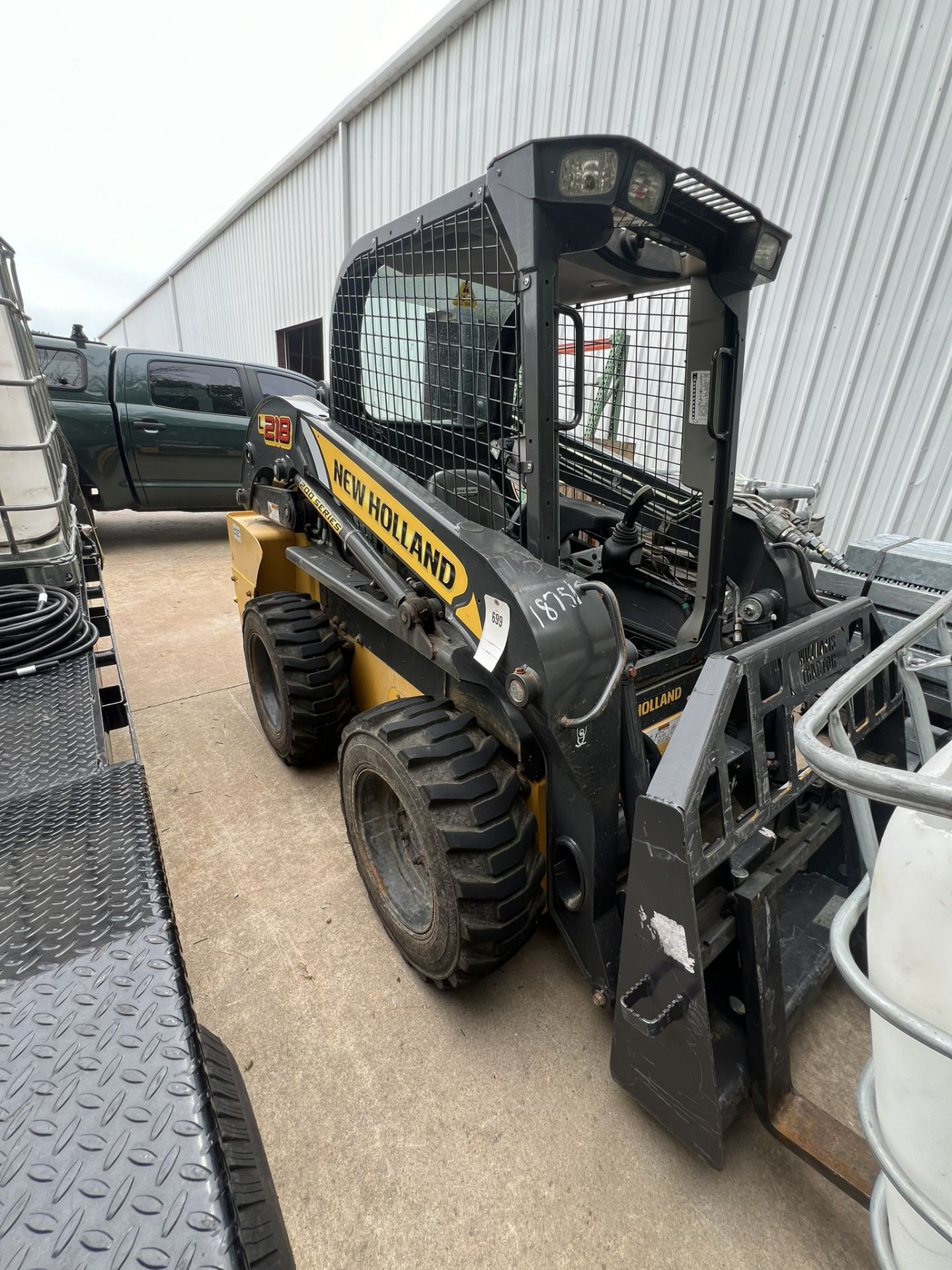2018 New Holland L218 Skid Steer, Rubber Wheels, 468 Hours, sold with forks Serial #