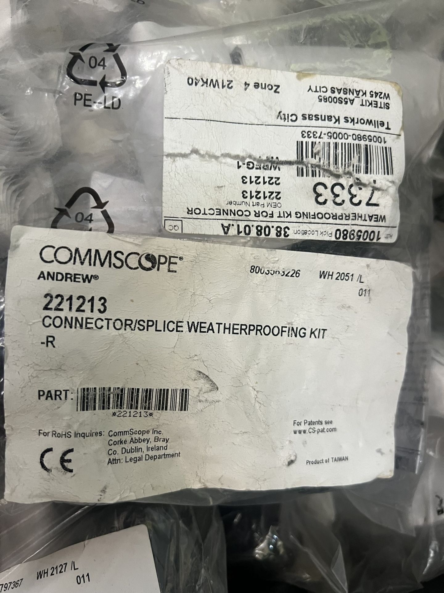 2 Totes of Commscope Part #221213 Splice Weatherproofing Kit Part #221213 - Image 2 of 2