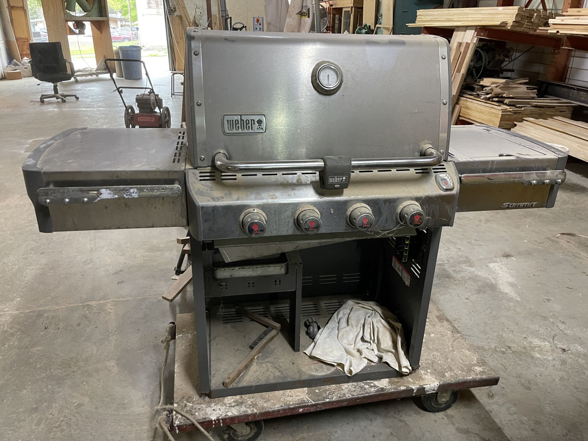 Weber Grill on Rolling Cart